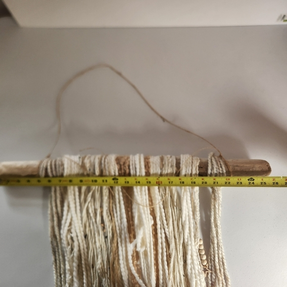 Boho Yarn Driftwood Wall Hanging Hand Woven Abstract Tapestry Bohemian Decor - Picture 8 of 9